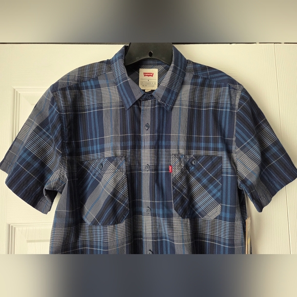 NWT Levi's Men's Blue Plaid Shirt - Picture 4 of 12